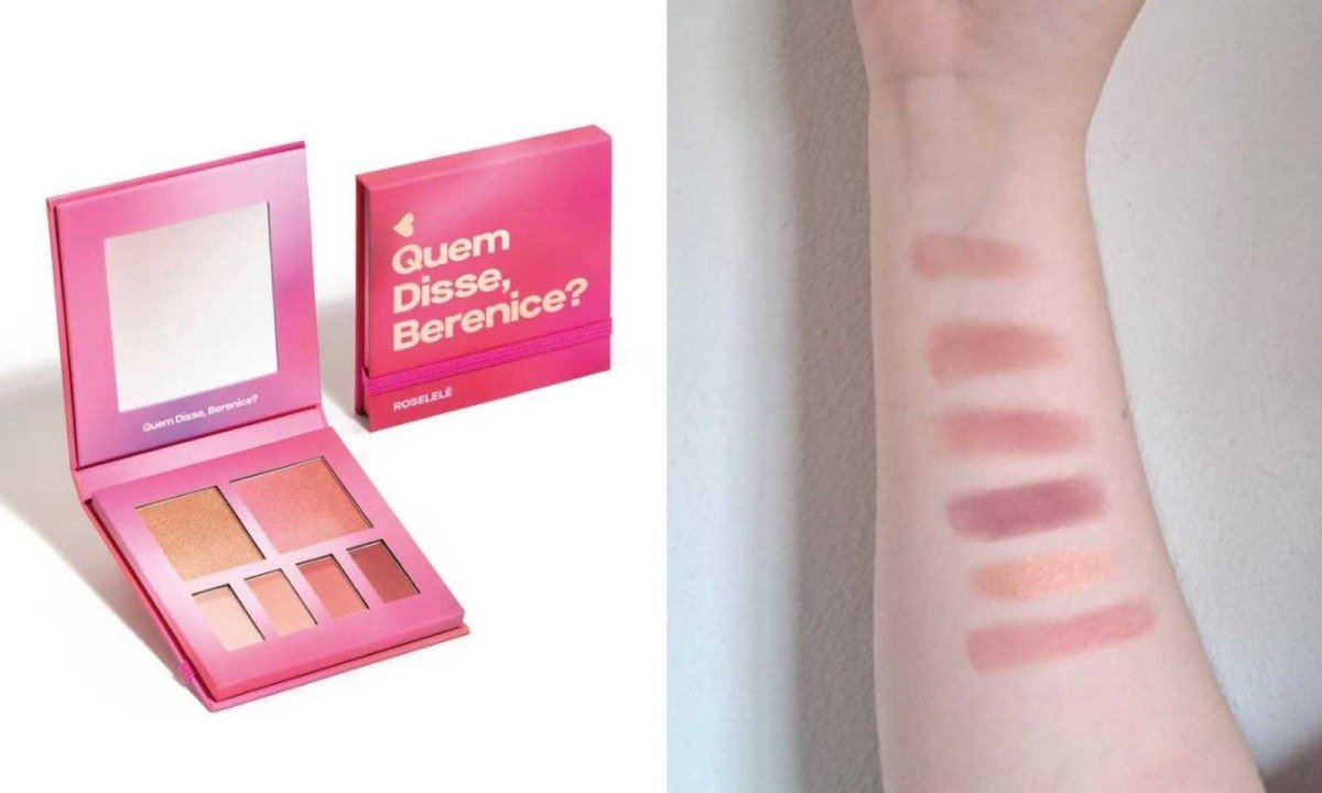 Swatches da paleta Roselelê