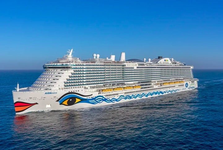 AIDAnova: Lançado em 2018, navio tem capacidade para acomodar até 6.600 passageiros e oferece 2.626 cabines. Ele pertence à frota da Aida Cruises, uma empresa alemã que está presente em várias partes do mundo.-divulgação/Aida Cruises
