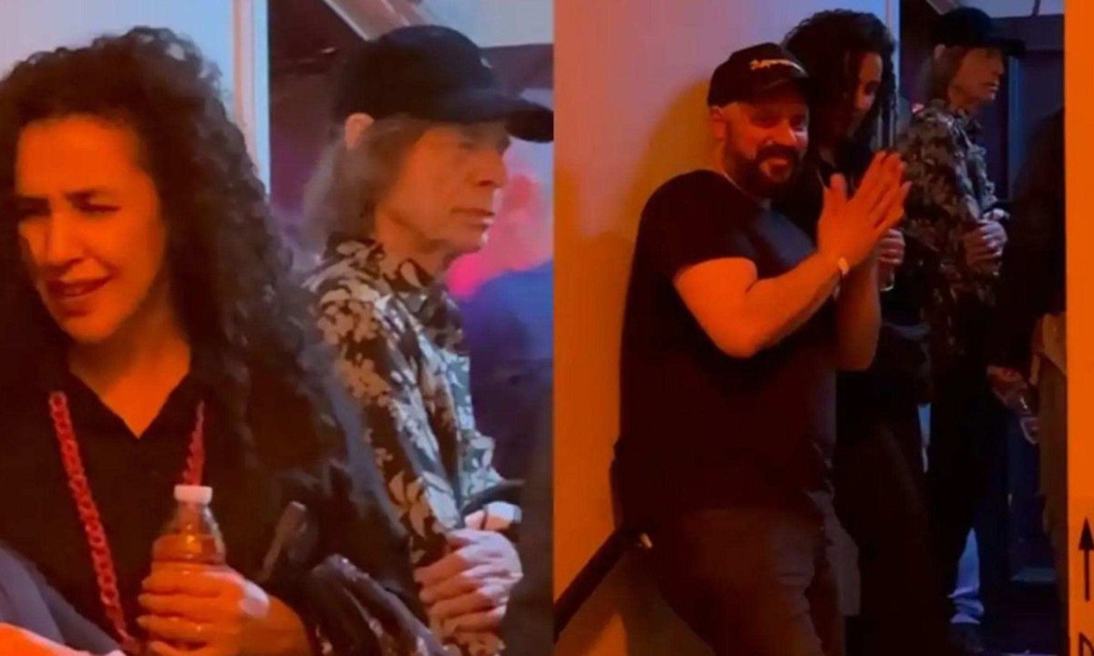 Mick Jagger vai a show de Vanessa da mata e fica na fila para tietar a artista 