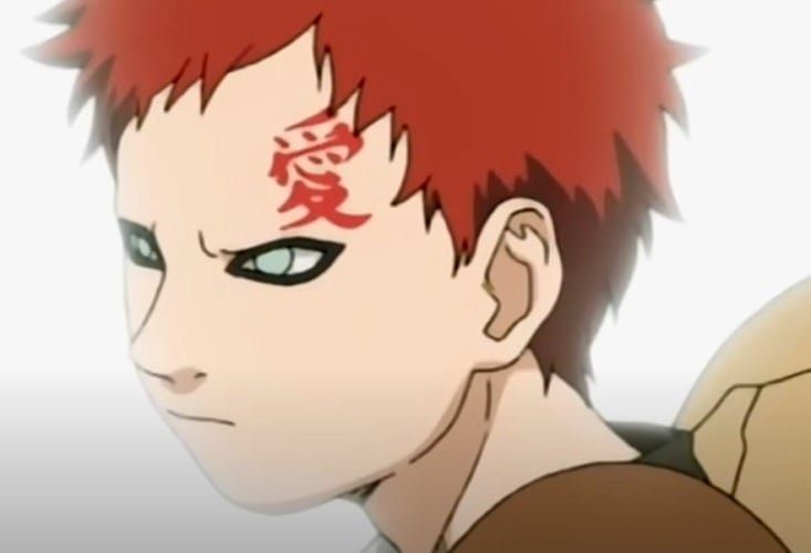 Tatuagem de Gaara - Um dos ninjas mais fortes do anime, Gaara é um ser que lidou com muitas frustrações emocionais, enfrentando constantemente a solidão e o ódio.