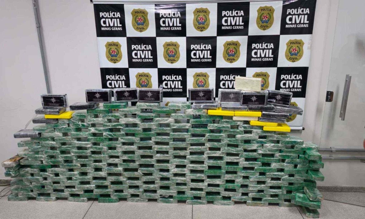 Segundo a Pol&iacute;cia Civil, a carga inclui 200 quilos e mais de 30 quilos de coca&iacute;na, drogas que vinham da Bol&iacute;via -  (crédito: Divulga&ccedil;&atilde;o / PCMG)