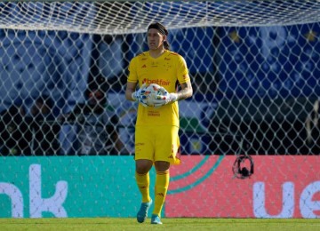 De criticado pela torcida, goleiro Cássio passou a ser reverenciado pela torcida após as defesas salvadoras diante do Vasco, Vila Nova-GO e Flamengo -  (crédito: JUAN MABROMATA / AFP – 23/11/24)
