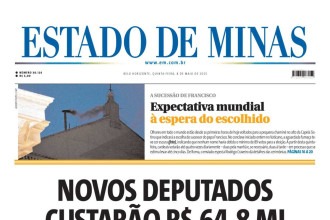 Capa impressa do Estado de Minas de 8/5/2025