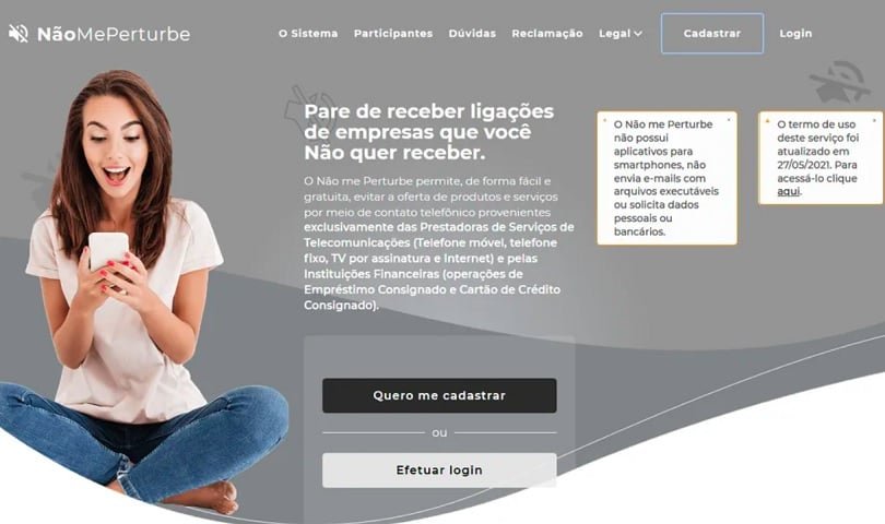 Primeiro, acesse o site naomeperturbe.com.br e faça um cadastro. Depois, vá em "Novo bloqueio" e insira o número do seu telefone, incluindo o DDD.