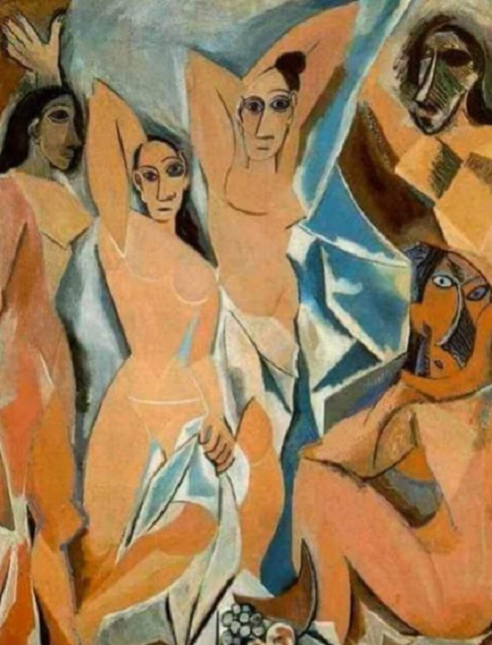 "Les Demoiselles d'Avignon" (1907) é uma das obras mais icônicas do cubismo, marcando uma ruptura radical com as normas da arte ocidental. A tela, que apresenta cinco figuras femininas com formas angulares e um uso audacioso de cores, é um exemplo claro do novo caminho que Picasso estava trilhando.