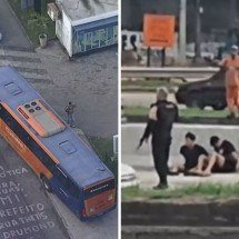 Passageiro filma assalto em ônibus na Avenida Brasil e flagra rendição - Reprodução/TV Globo