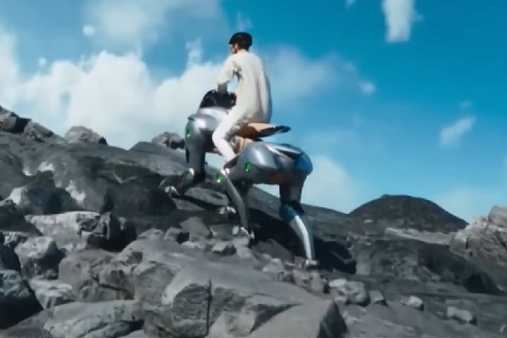 Apesar de lembrar uma moto no visual, o Corleo nÃ£o tem rodas â?? ele anda usando quatro pernas mecÃ¢nicas. 