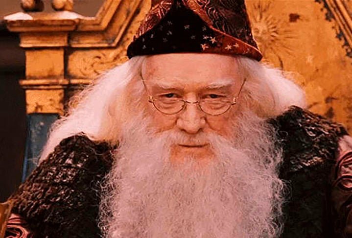 Richard Harris - Ele foi o primeiro intérprete de Albus Dumbledore, o amado e poderoso reitor de Hogwarts. O ator irlandês atuou nos dois primeiros filmes: "Pedra Filosofal" (2001) e "Câmera Secreta" (2002). E se afastou para fazer tratamento contra um câncer linfático. 