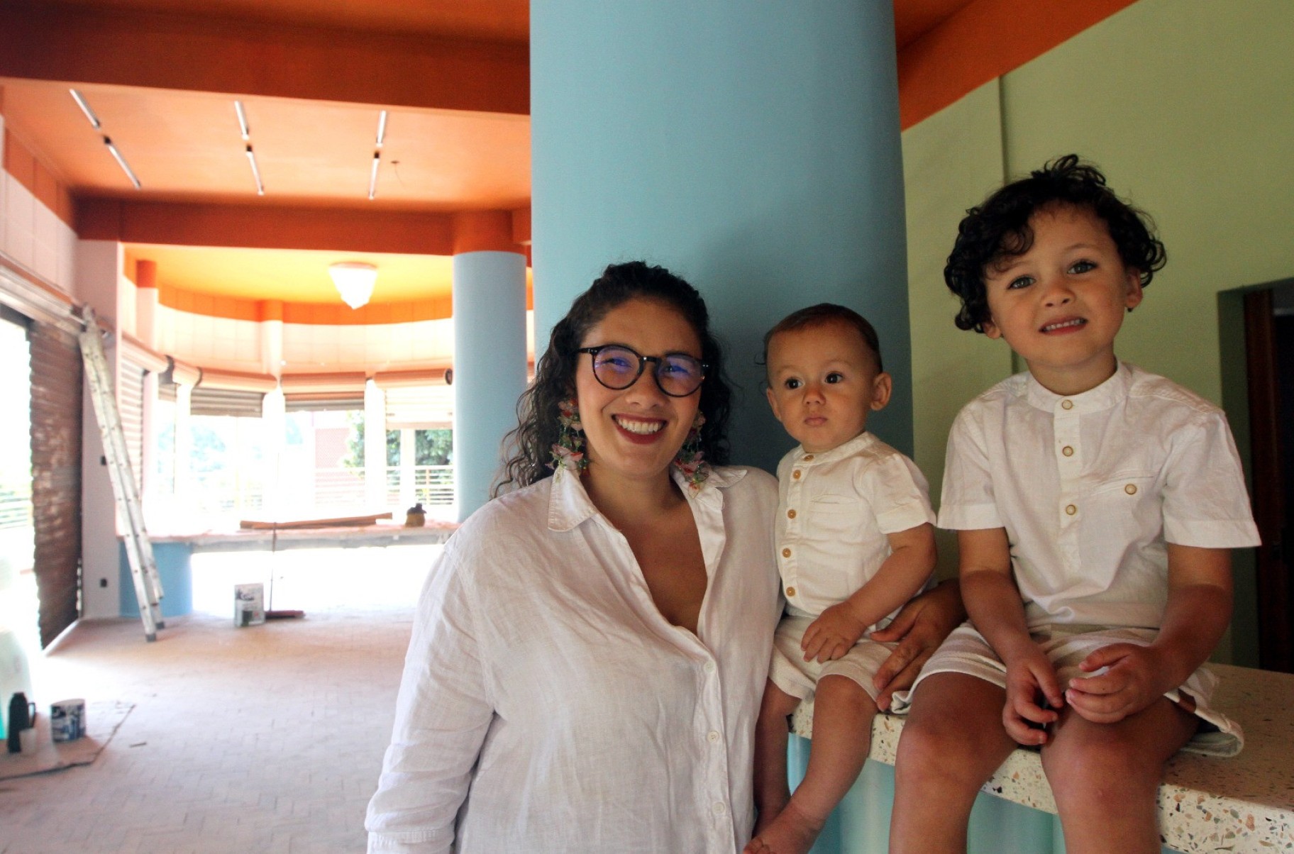 Ana Clara Valadares com os filhos Antônio Bento e José Francisco