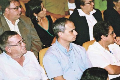 Robert Prevost durante encontro no Colégio Santo Agostinho, na capital mineira, em 2004 -  (crédito:  Leandro Couri/EM/D.A.Press)