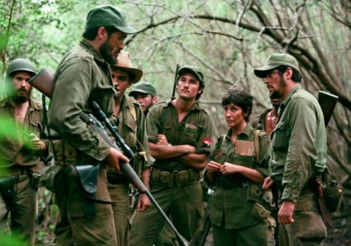 Em 2008, deu vida ao jovem Bruno Silva no filme "Redbelt". No mesmo ano, interpretou o político Raul Castro no filme "Che". Em 2011, Santoro viveu Oriol em "There Be Dragons", obra argentina-hispano-americana. 
