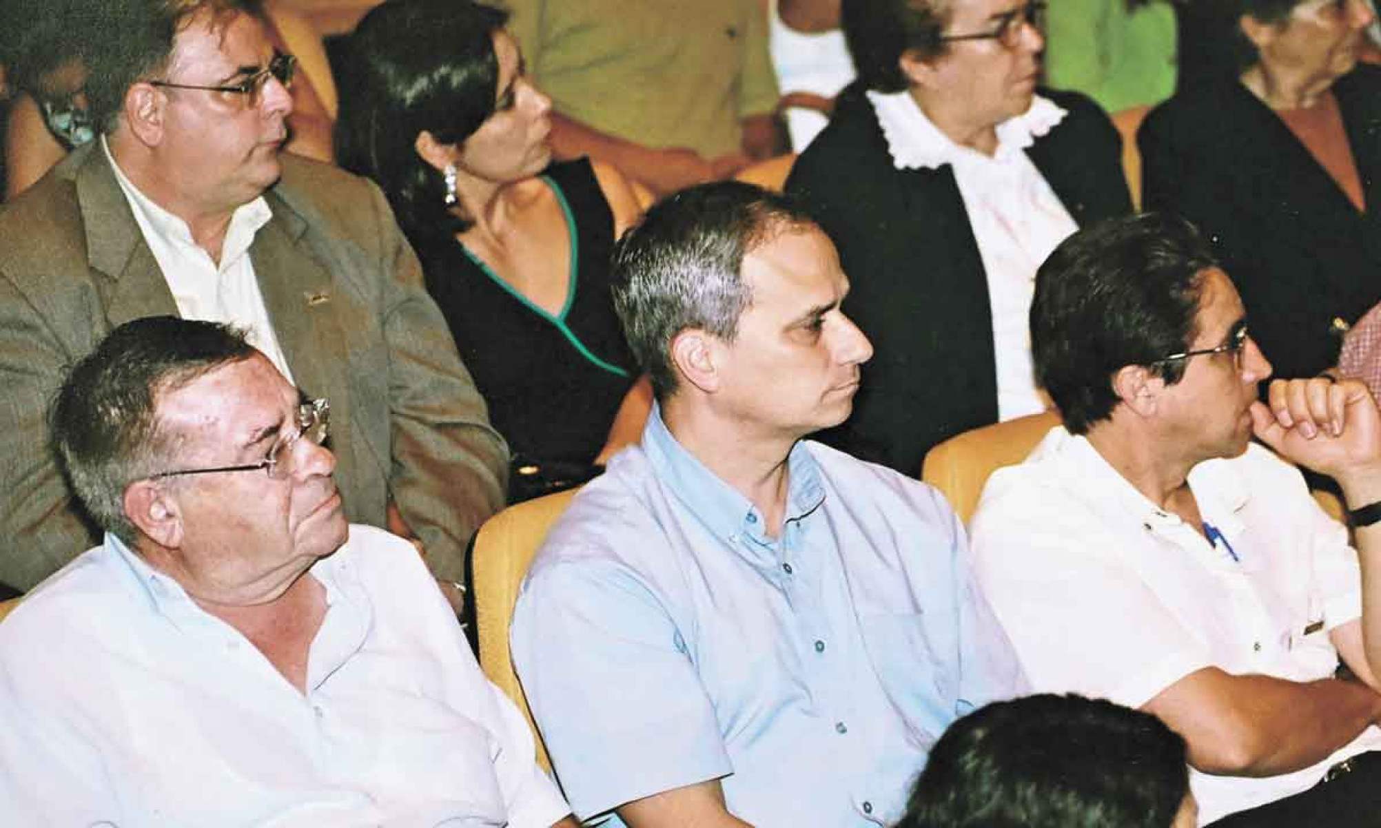 Robert Prevost durante encontro no Colégio Santo Agostinho, na capital mineira, em 2004- Leandro Couri/EM/D.A.Press