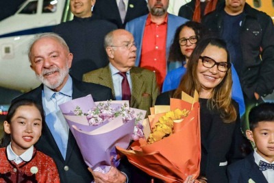 Presidente Luiz Inácio Lula da Silva chegou a China onde irá se reunir com o presidente Xi Jinping -  (crédito: Ricardo Stuckert / PR)