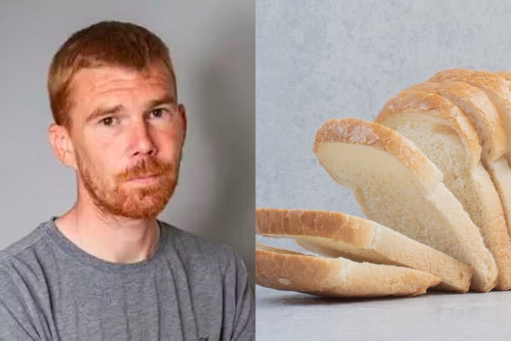 Sua dieta se resume basicamente a duas fatias de pão branco por dia, além de cereais com leite e algumas balas de goma.