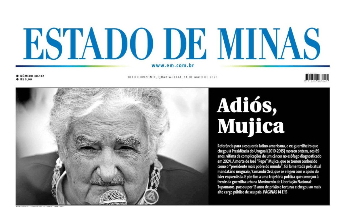 Confira a capa do Estado de Minas do dia 14/05/2025 -  (crédito: Estado de Minas)