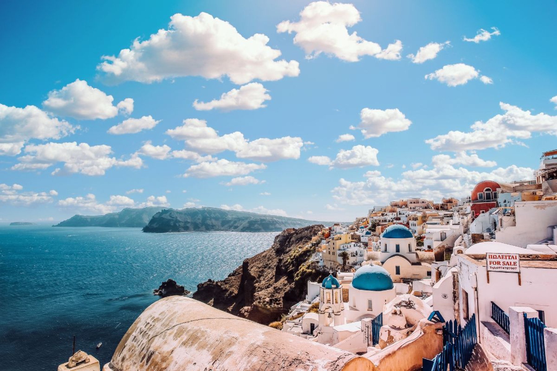 Casas gregas azuis e brancas-Aleksandar Pasaric de Pexels
