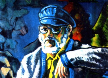  Detalhe de autorretrato do pintor mineiro Inimá de Paula em seu ateliê -  (crédito: Inimá de Paula/reprodução)