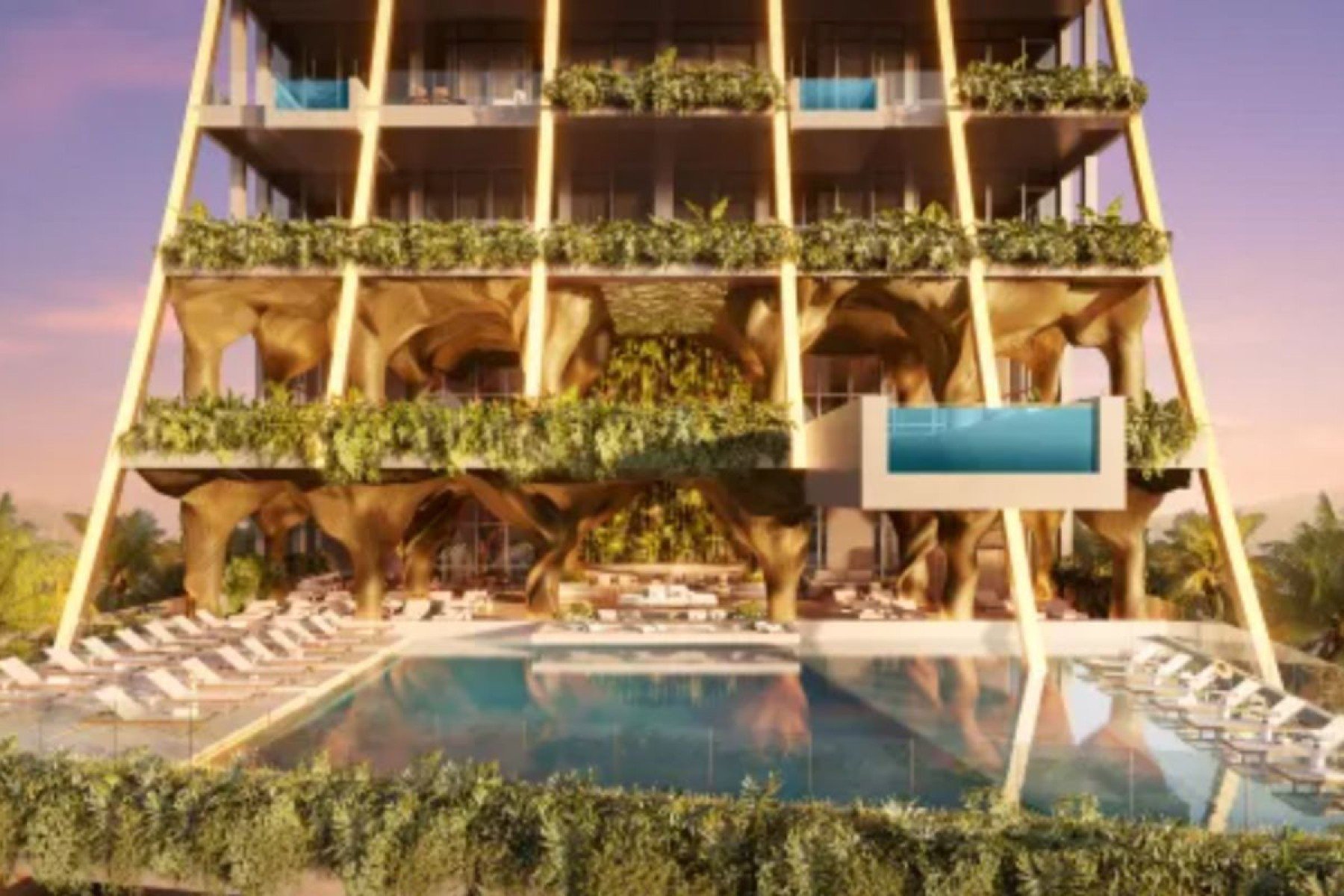 Serão dois volumes ligados por um mirante a 400 metros de altura. A estrutura será única no mundo, com design arrojado e vista panorâmica