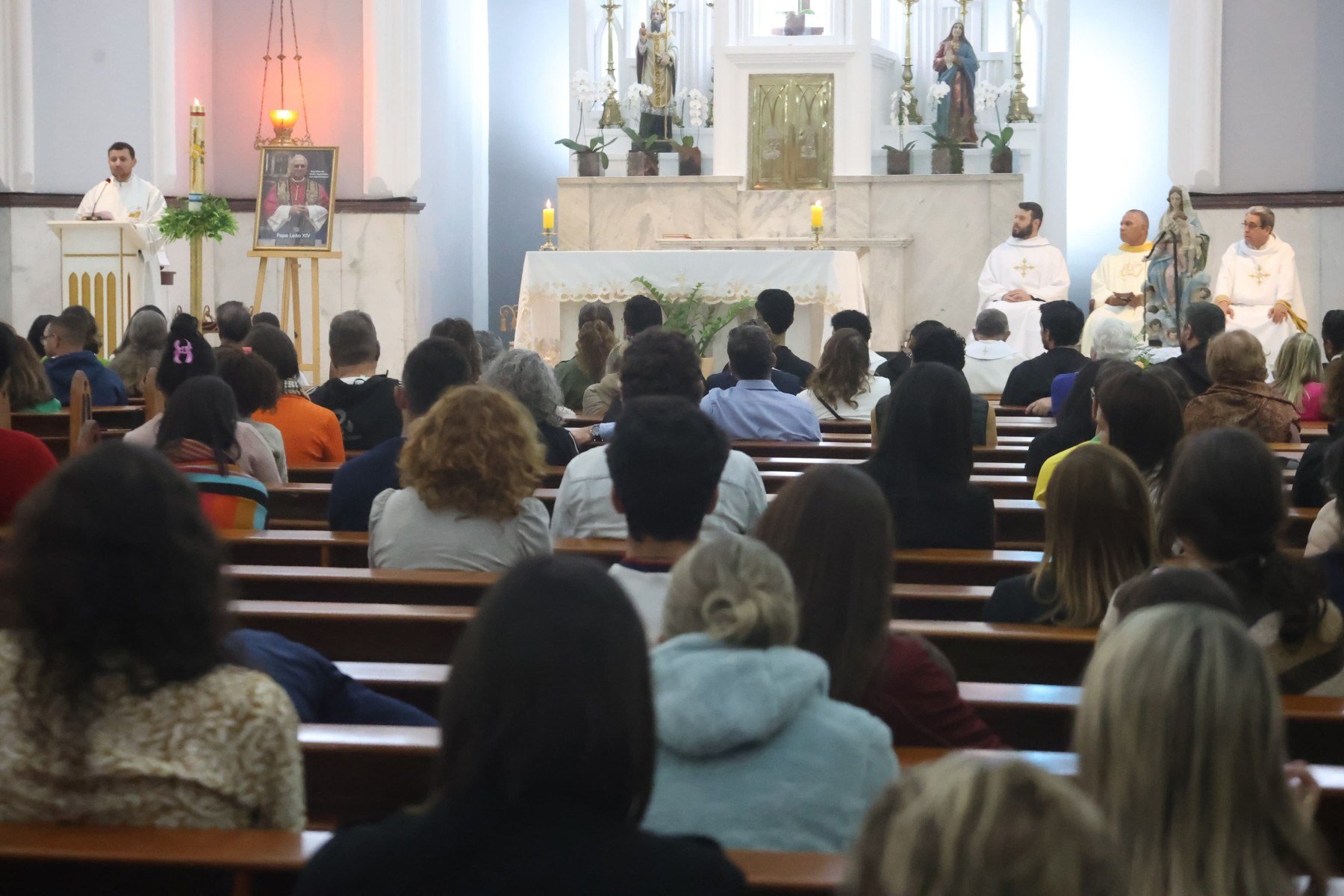 Missa em Ação de Graças pela eleição do cardeal norte-americano Robert Francis Prevost como o novo papa-Marcos Vieira/EM/DA. Press