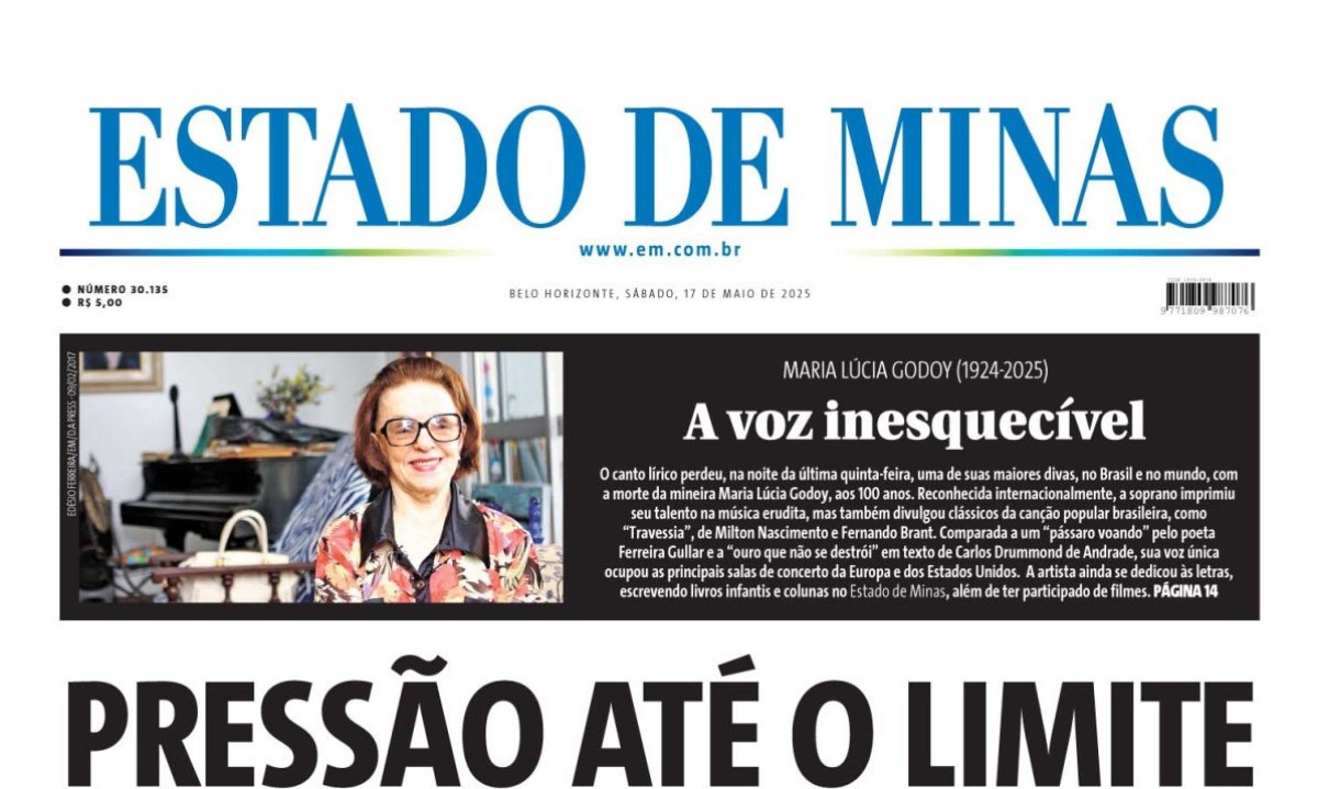 Capa impressa do Estado de Minas de 17/5/202 - (crédito: Estado de Minas)