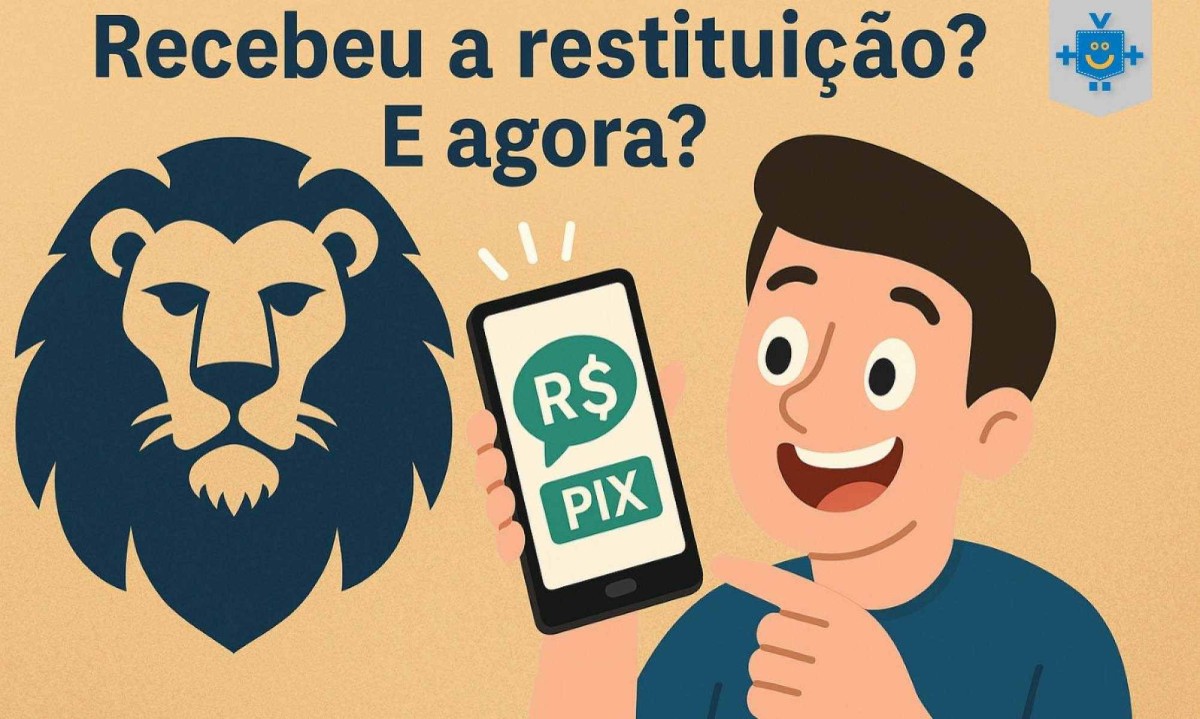Homem segurando celular com a notificação de pix da receita federal, com a legenda: Homem segurando celular com a notificação de pix da receita federal, com a legenda: