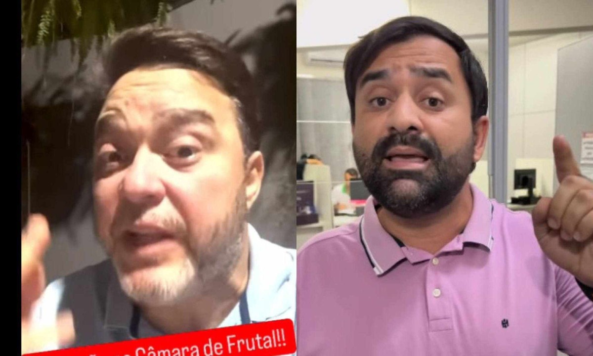 Vereador Alex Freitas acusa prefeito Bruno Augusto de agress&atilde;o; j&aacute; o chefe do Executivo afirma que o parlamentar foi agressivo contra servidoras -  (crédito: Reprodu&ccedil;&atilde;o/Redes Sociais)