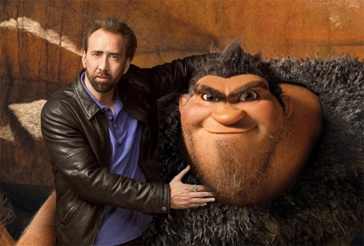 Nicolas Cage também trabalha como dublador. É dele a voz de Grug na animação "Os Croods", de 2013.
