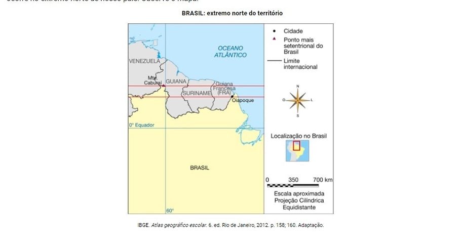 Oiapoque ao Chuí?  Ledo engano. Conheça os verdadeiros pontos extremos do Brasil - reprodução brainly.com.br