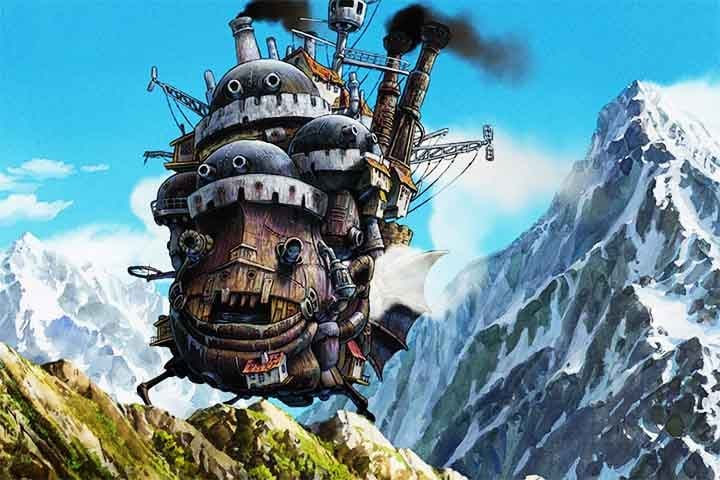 A fantasia mágica "O Castelo Animado" (2004), disponível na Netflix, apresenta um castelo ambulante que se move com a ajuda de mecanismos complexos, alimentados por uma mistura de magia e ciência.