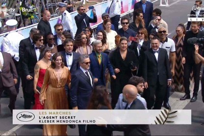 Equipe o filme "O agente secreto" chega ao tapete vermelho do Festival de Cannes -  (crédito: Reprodução X)