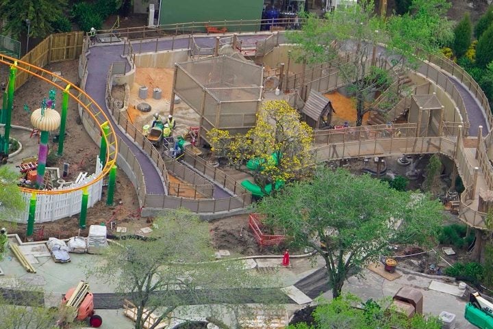 "Shrek’s Swamp for Little Ogres": Essa área é uma das mais divertidas e conta com quatro escorregadores, partes com água e um playground onde as crianças podem escalar, pular e desbravar um banheiro temático do Shrek.