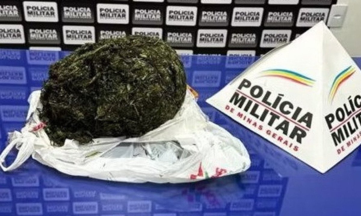 Ao ser questionada, a mulher afirmou não saber da presença da droga -  (crédito: Reprodução/PMMG)