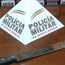 Briga em bar termina com tentativa de homicídio com facão no interior de MG - Divulgação/PMMG