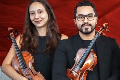 Laura von Atzingen e Luis Andrés Moncada interpretam peças do século 20 e do barroco europeu
 -  (crédito: Marcos Lemes/divulgação)