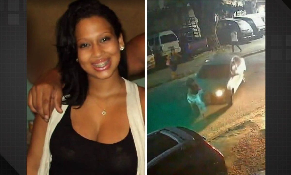 Daiana da Silva Felipe, à esquerda, foi atingida por um carro, cujo motorista fugiu em seguida -  (crédito: Arquivo pessoal / reprodução de frame de vídeo de câmera de segurança)
