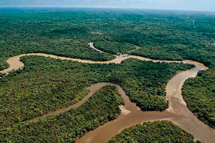 O rio Amazonas tem mais de 7 mil afluentes e possui 25 mil quilômetros de vias navegáveis. De sua área total, cerca de 3,89 milhões de km² encontram-se no Brasil 45% do país. Ele abrange os estados do Acre, Amazonas, Roraima, Rondônia, Mato Grosso, Pará e Amapá.