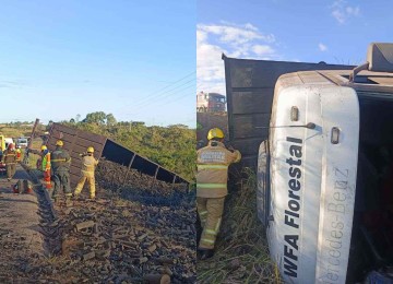 O acidente aconteceu no quilômetro 397 da rodovia, na altura de Bocaiuva -  (crédito: CBMMG/Divulgação)