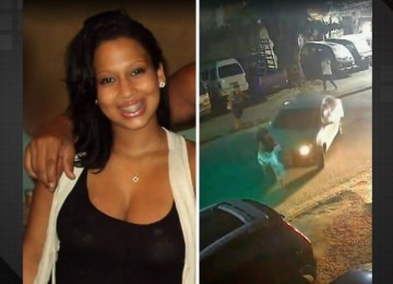 Daiana da Silva Felipe, à esquerda, foi atingida por um carro, cujo motorista fugiu em seguida -  (crédito: Arquivo pessoal / reprodução de frame de vídeo de câmera de segurança)