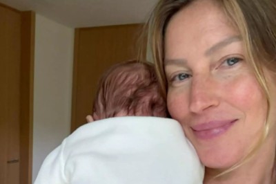Em 11/05, Dia das Mães, Gisele Bündchen apresentou aos fãs seu filho caçula, que nasceu poucos meses atrás. A ex-modelo compartilhou no Instagram uma foto do bebê de costas, em seu colo. 
 -  (crédito: Reprodução/Instagram)