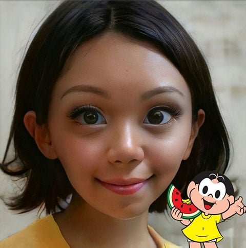 A Magali, de "A Turma da Mônica", seria assim. Inspiracao nos olhos, cabelos, formato do rosto...Gostou?