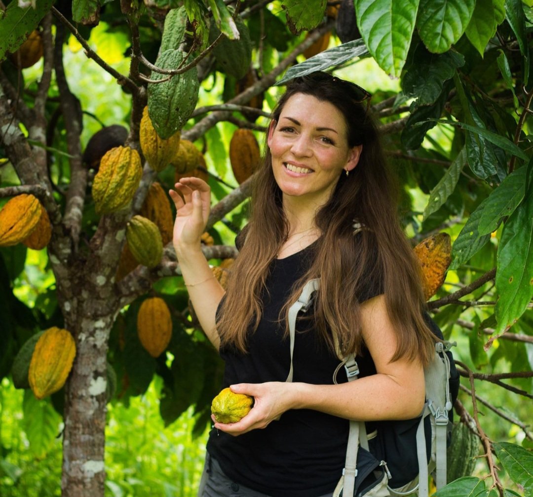 Inclusive Ã© ela que vai ao Peru trÃªs vezes por ano para comprar o cacau diretamente dos agricultores.