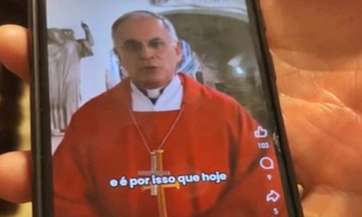 Vídeo feito por IA usa imagem de arcebispo de MG para pedir dinheiro -  (crédito: reproduÃ§Ã£o)