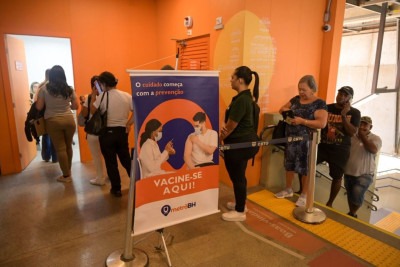Metrô de Belo Horizonte promoveu campanha de vacinação contra gripe nesta quarta-feira (21/5), mas de 500 doses aplicadas -  (crédito: Leandro Couri/ E.M/ D.A/ Press)