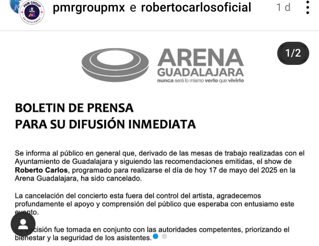 O cancelamento foi anunciado 4 horas antes do show, o que deixou as pessoas irritadas.  Mas o perfil oficial de RC informou que a arena onde haveria o espetáculo não ficou completamente pronta e não havia segurança nem para o estafe nem para o público. 