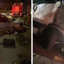 Acidente entre van escolar e carro deixa dois feridos - Redes Sociais