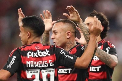 O Flamengo recebeu o Botafogo-PB nesta 4ª feira, 21/5, pela volta da terceira fase da Copa do Brasil. Veja como o Jogada10 avaliou a performance dos Rubro-Negros, que venceram por 4 a 2.Foto: Gilvan de Souza/Flamengo -  (crédito: Gilvan de Souza/Flamengo)