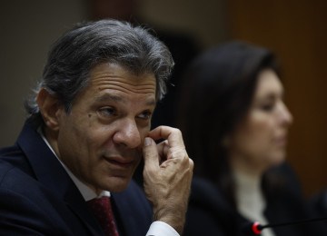 Ministro da Fazenda, Fernando Haddad, e a ministra do Planejamento, Simone Tebet, em coletiva de imprensa para falar sobre o bloqueio nas contas públicas sugerido pelo governo federal -  (crédito:  Pedro Ladeira/Folhapress)