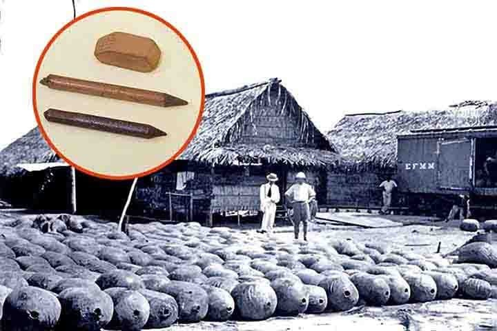 No século XVII, a borracha foi levada para a Europa, onde inicialmente teve pouco uso prático. Sua principal aplicação era apagar marcas de lápis, dando origem ao nome "borracha" em português.
