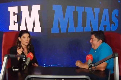 Carolina Saraiva entrevista Stepan Nercessian no 'EM Minas', exibido na noite de ontem pela TV Alterosa  -  (crédito: Reprodução)