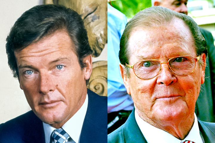 Roger Moore (7 filmes) - Roger Moore foi o Bond que mais tempo permaneceu no papel, com sete filmes — se forem considerados apenas filmes da série principal.